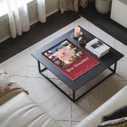 Freundinnen Bild Personalisiert Fotoboard mit 10 Fotos Wunschtext und Karte in der Mitte 3