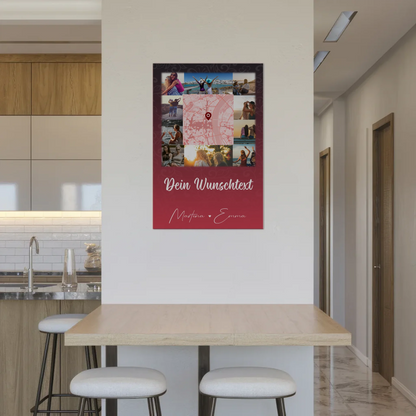 Freundinnen Bild Personalisiert Fotoboard mit 10 Fotos Wunschtext und Karte in der Mitte 2