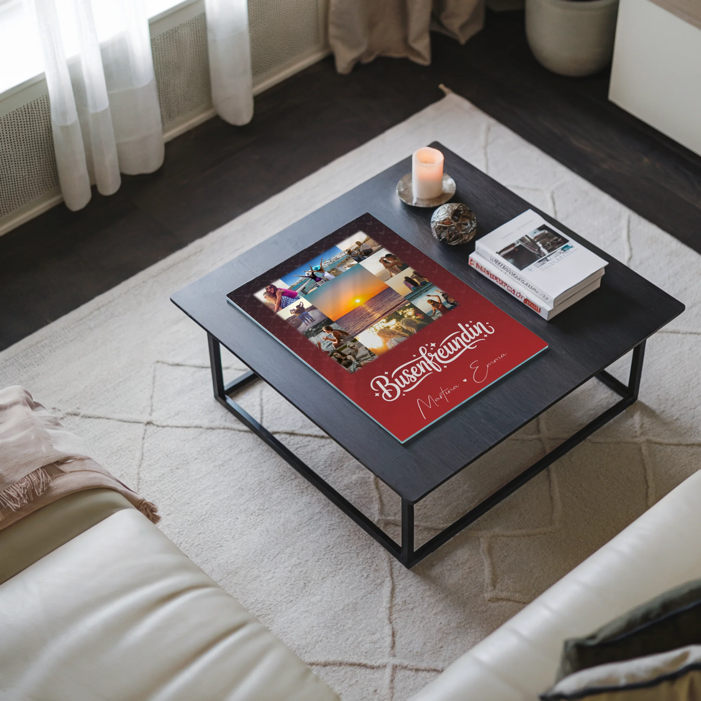 Beste Freundin Geschenk mit 11 Fotos Für mich bist Du die Welt personalisiertes Poster