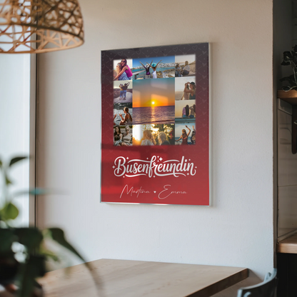 Beste Freundin Geschenk mit 11 Fotos Für mich bist Du die Welt personalisiertes Poster