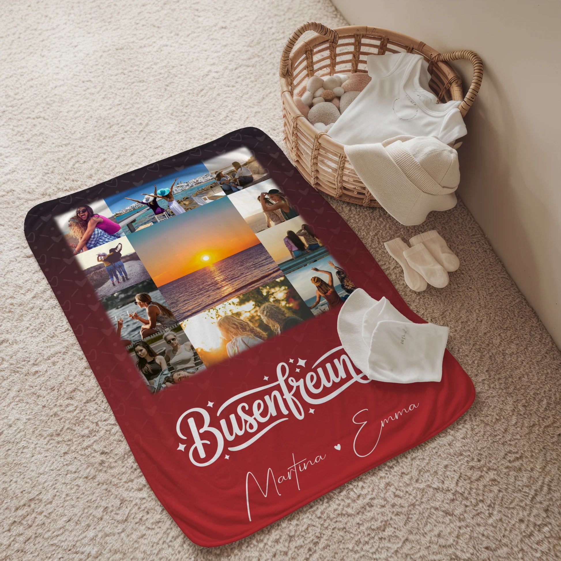 Personalisierte Decke Freundin mit 11 Fotos Für mich bist Du die Welt 2