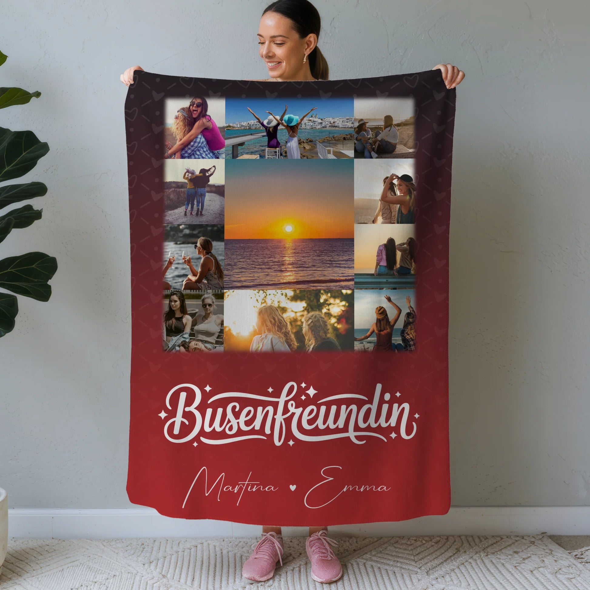Personalisierte Decke Freundin mit 11 Fotos Für mich bist Du die Welt 1
