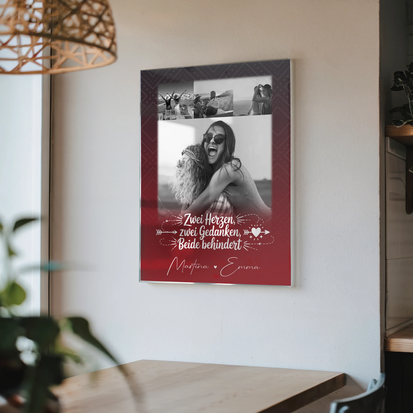 Personalisierte Beste Freundin Geschenk mit 4 Fotos Mütter sind wie Knöpfe Poster Leinwand Tasse