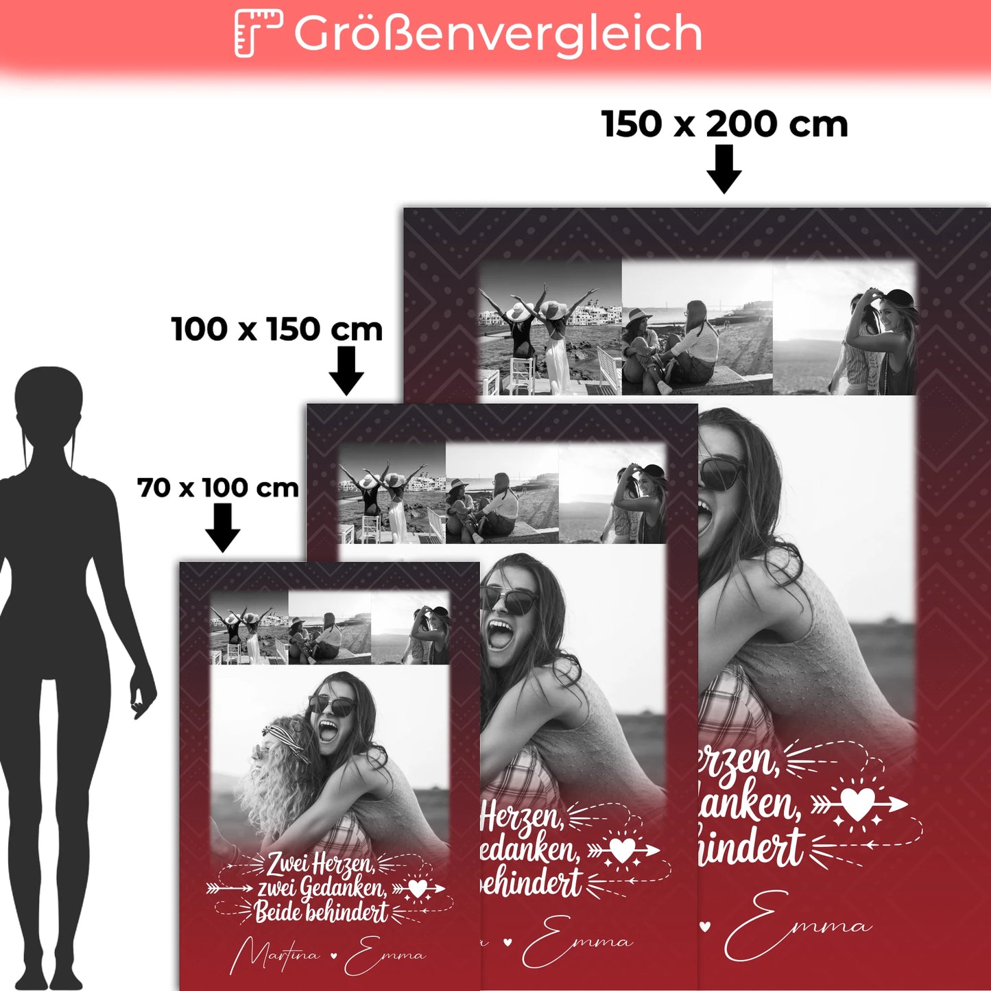 Personalisierte Decke für beste Freundin mit 4 Fotos Mütter sind wie Knöpfe Geschenk 5