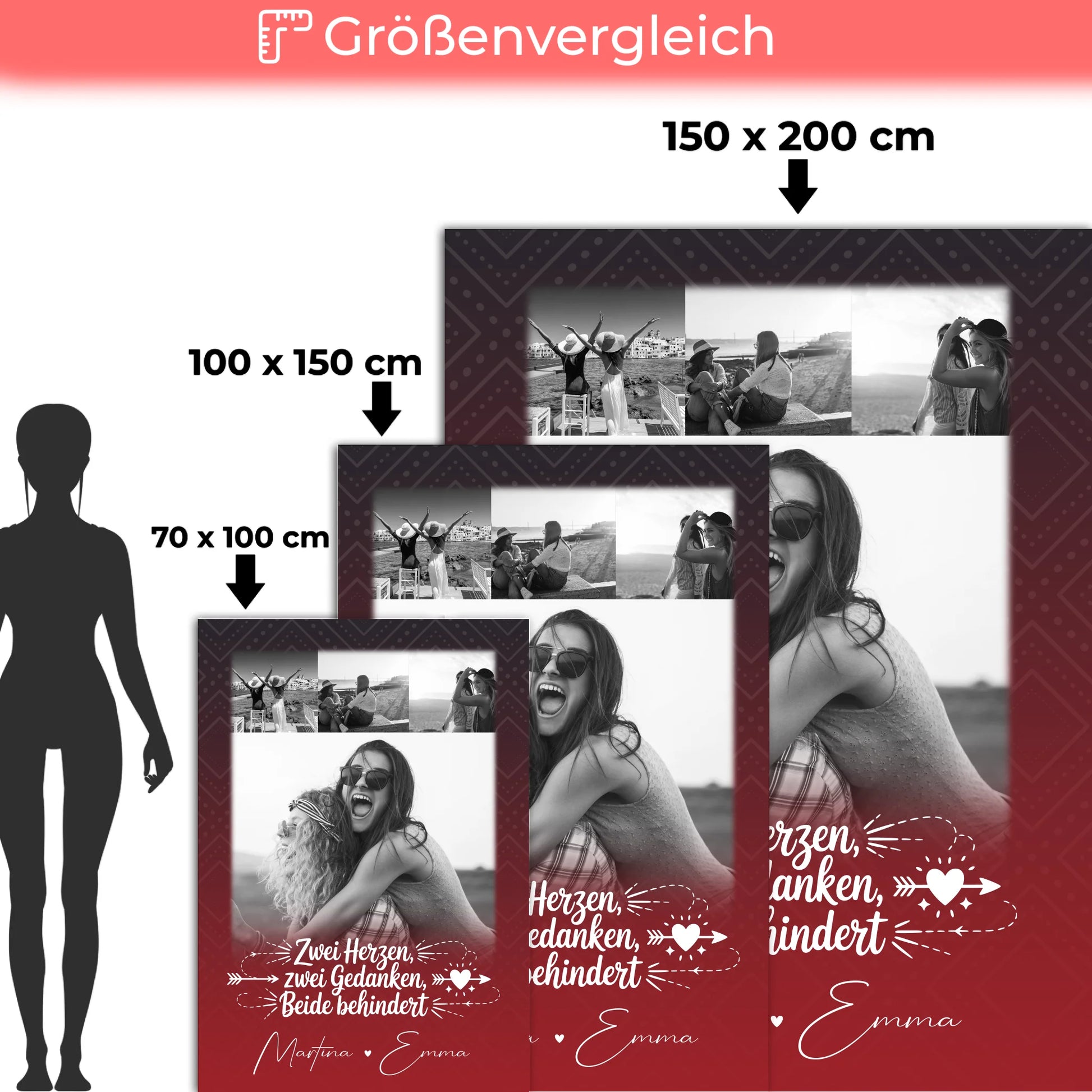 Personalisierte Decke für beste Freundin mit 4 Fotos Mütter sind wie Knöpfe Geschenk 5