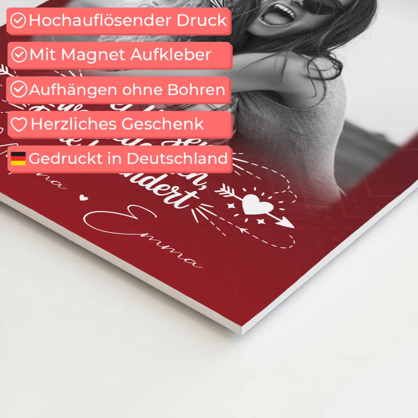 Beste Freundin Fotoboard mit 4 Fotos Mütter sind wie Knöpfe personalisiertes Geschenk