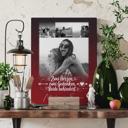 Personalisierte Leinwand Für Beste Freundin mit 4 Fotos Mütter Sind Wie Knöpfe Geschenk 3