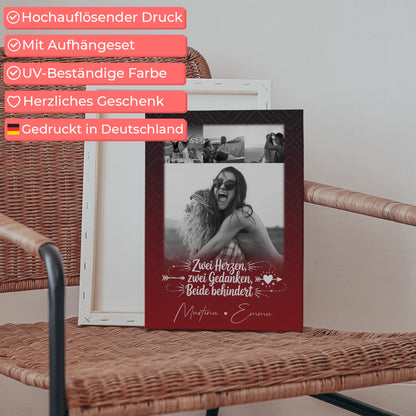 Personalisierte Leinwand Für Beste Freundin mit 4 Fotos Mütter Sind Wie Knöpfe Geschenk 5