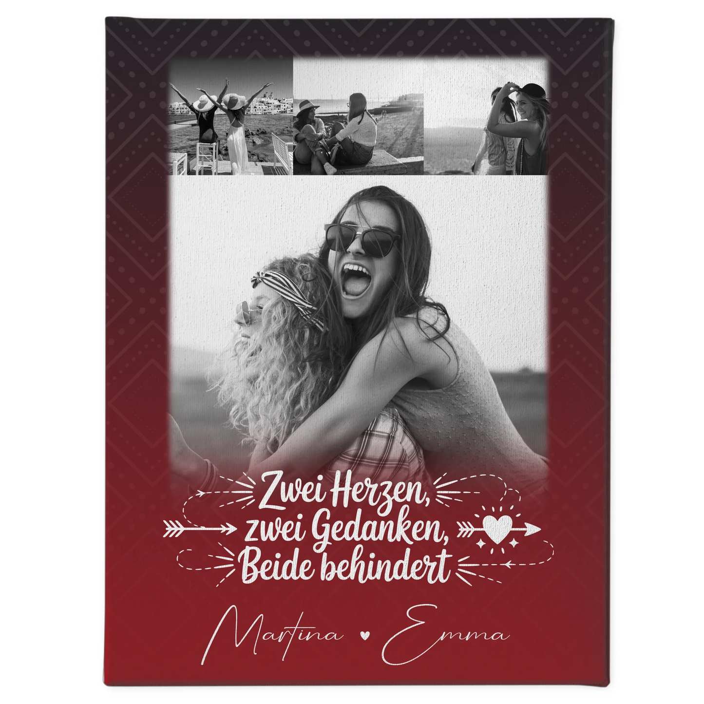 Personalisierte Leinwand Für Beste Freundin mit 4 Fotos Mütter Sind Wie Knöpfe Geschenk 1