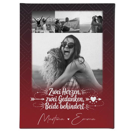 Personalisierte Leinwand Für Beste Freundin mit 4 Fotos Mütter Sind Wie Knöpfe Geschenk 1