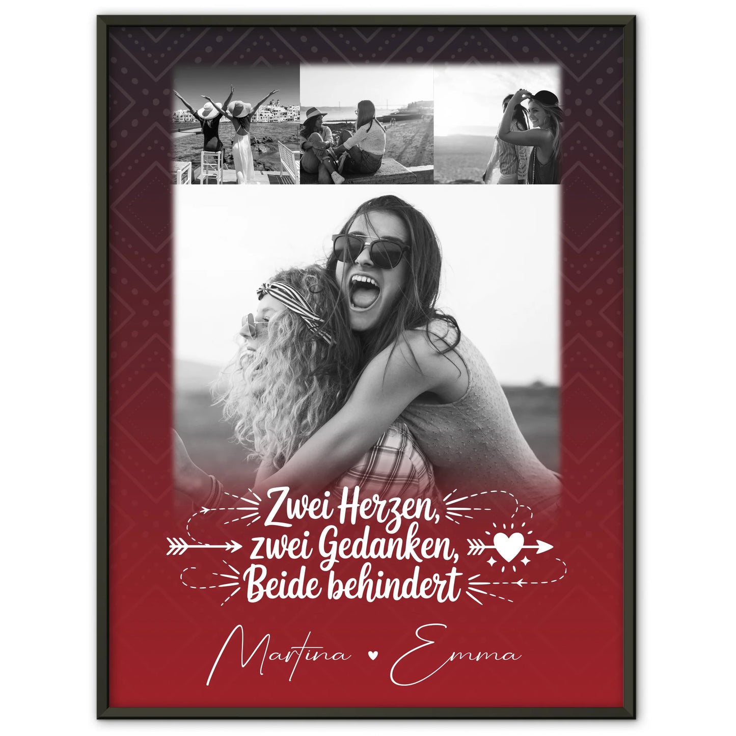 Poster Freundschaft Personalisiert Mütter sind wie Knöpfe Geschenk für Mama mit 4 Fotos