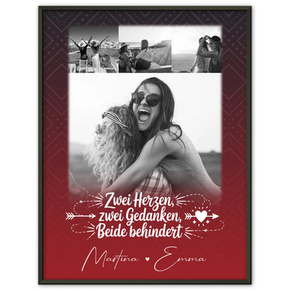 Poster Freundschaft Personalisiert Mütter sind wie Knöpfe Geschenk für Mama mit 4 Fotos