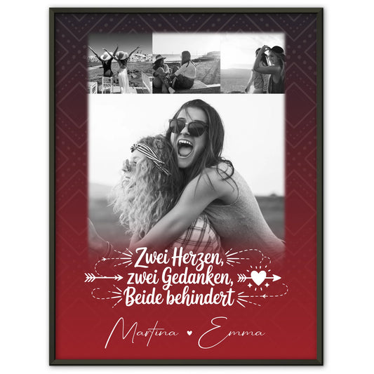 Poster Freundschaft Personalisiert Mütter sind wie Knöpfe Geschenk für Mama mit 4 Fotos