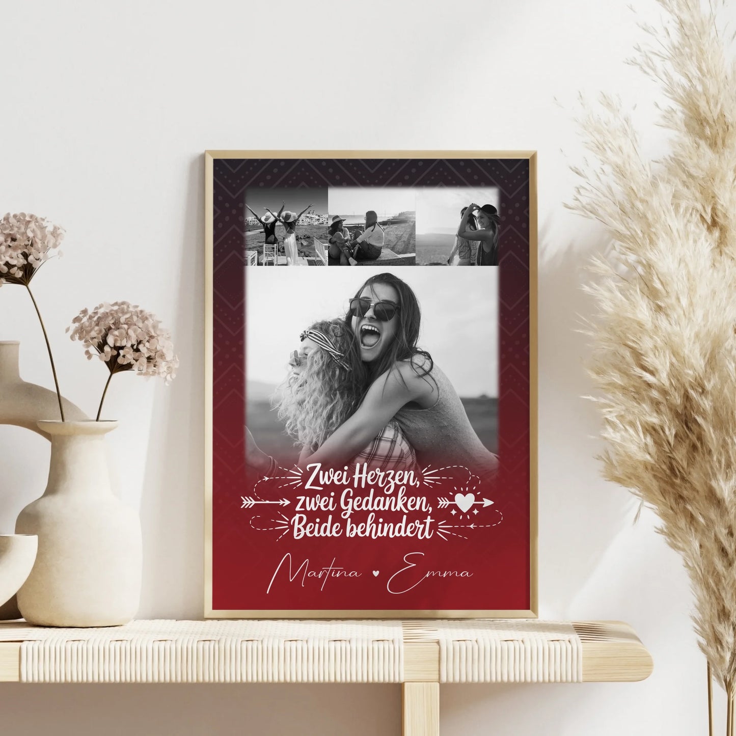 Poster Freundschaft Personalisiert Mütter sind wie Knöpfe Geschenk für Mama mit 4 Fotos