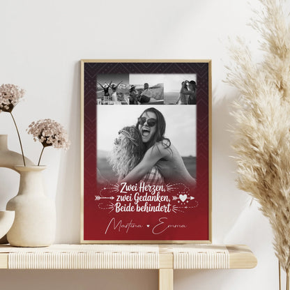 Poster Freundschaft Personalisiert Mütter sind wie Knöpfe Geschenk für Mama mit 4 Fotos