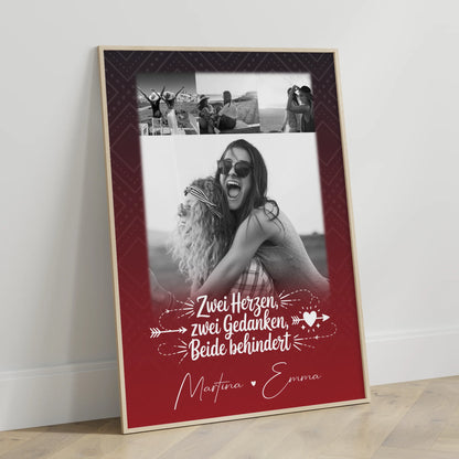 Poster Freundschaft Personalisiert Mütter sind wie Knöpfe Geschenk für Mama mit 4 Fotos