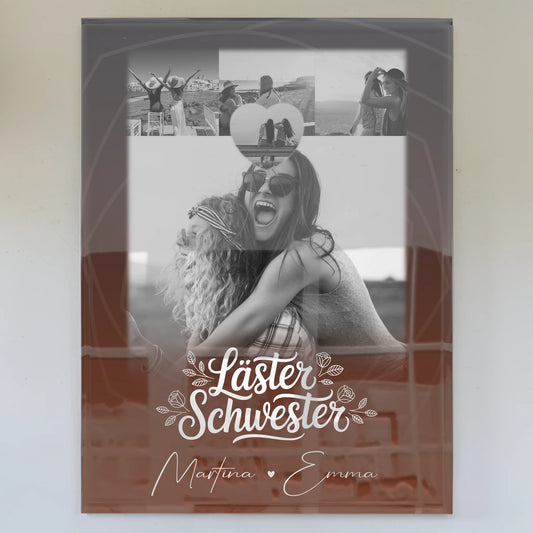 Personalisierte Geschenkidee für beste Freundin mit 4 Fotos und kleinem Herz Danke Mama für alles