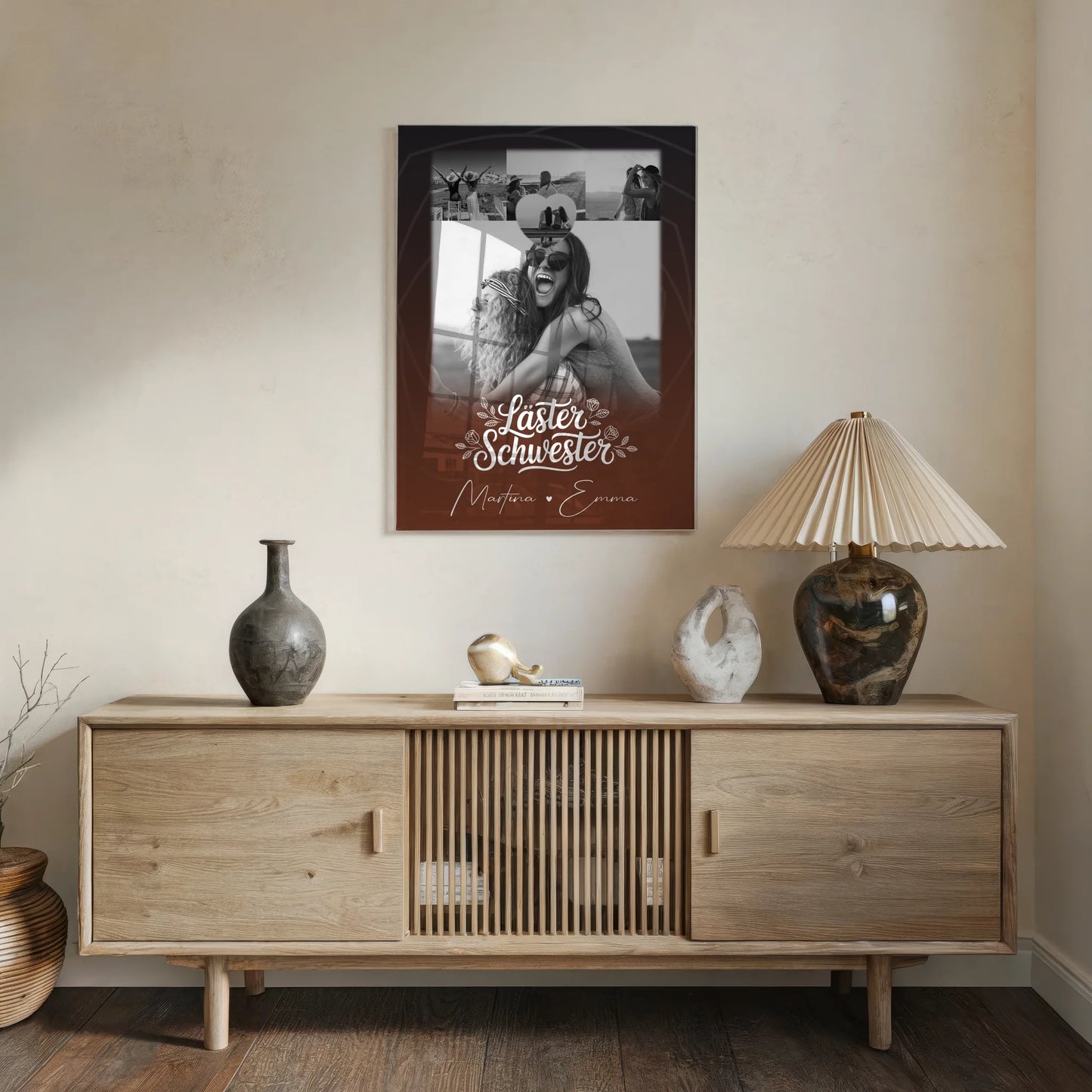Personalisierte Geschenkidee für beste Freundin mit 4 Fotos und kleinem Herz Danke Mama für alles