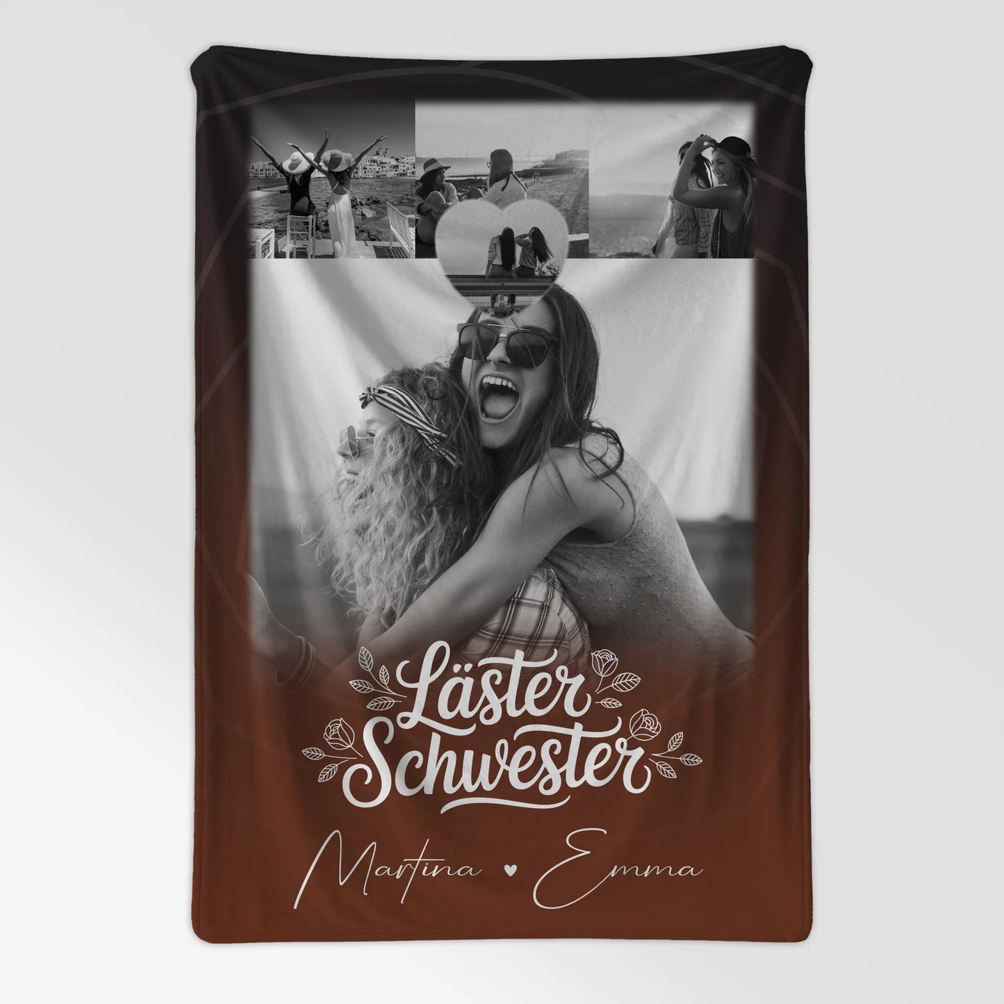 Decke Mit Namen 4 Fotos und 1 Kleines Herz Foto Danke Mama für alles personalisiertes Geschenk 7