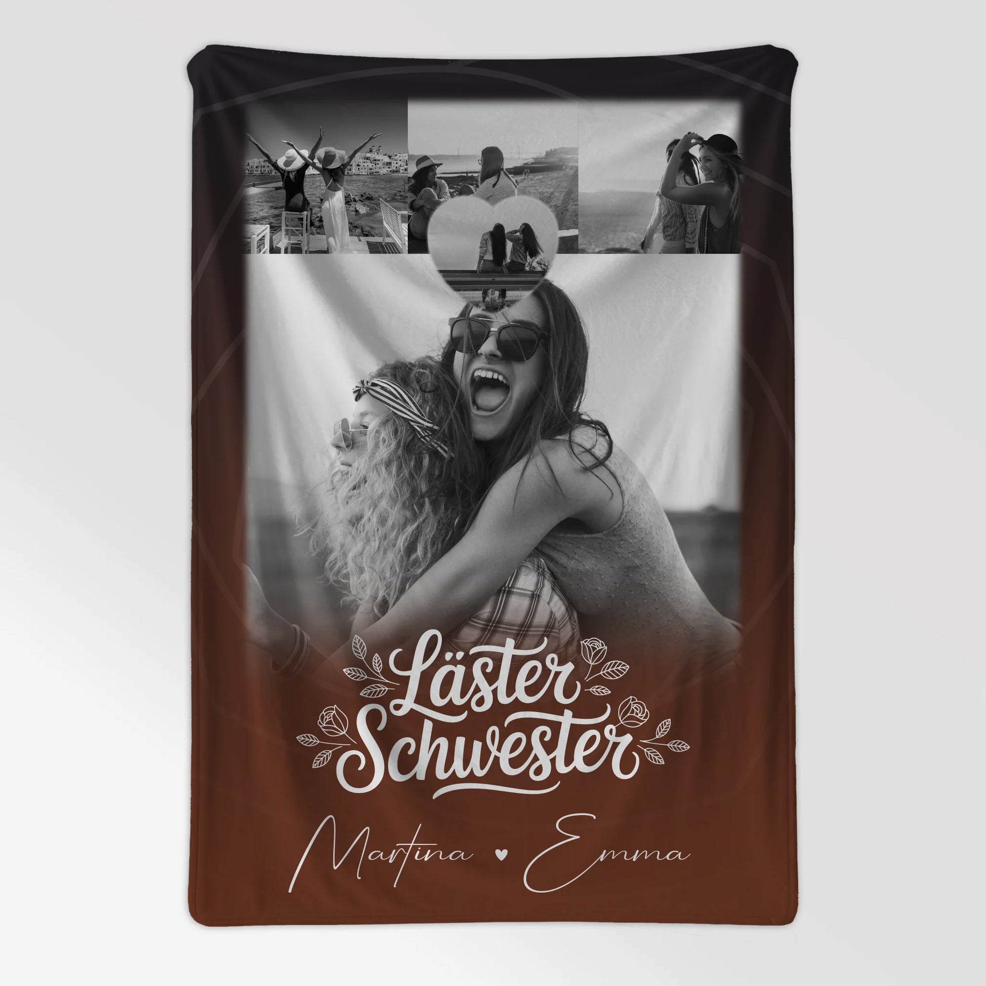 Decke Mit Namen 4 Fotos und 1 Kleines Herz Foto Danke Mama für alles personalisiertes Geschenk 7