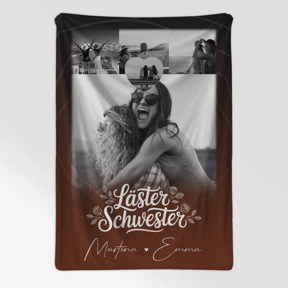 Decke Mit Namen 4 Fotos und 1 Kleines Herz Foto Danke Mama für alles personalisiertes Geschenk 7