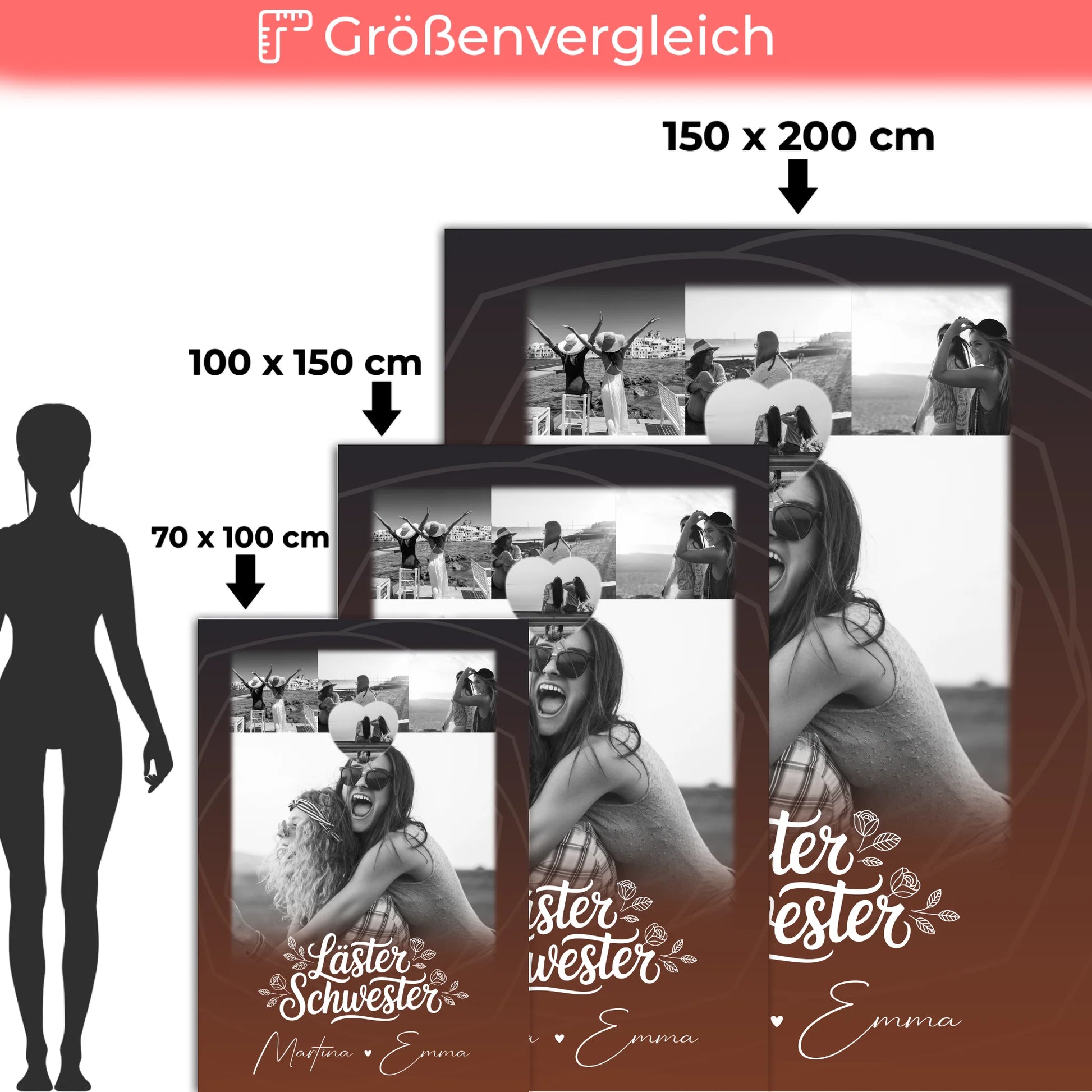 Decke Mit Namen 4 Fotos und 1 Kleines Herz Foto Danke Mama für alles personalisiertes Geschenk 5