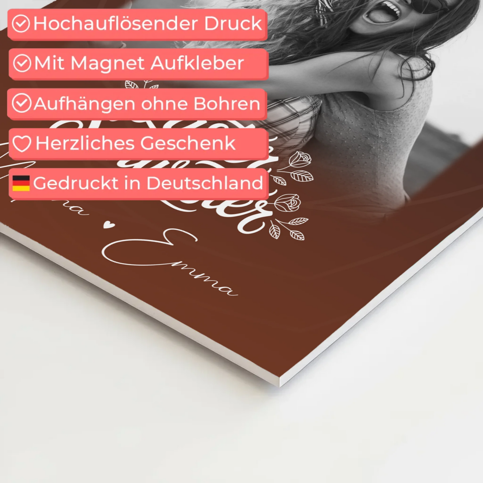 Freundinnen Bild Personalisiert mit 4 Fotos und 1 Kleines Herz Foto Danke Mama für alles 10