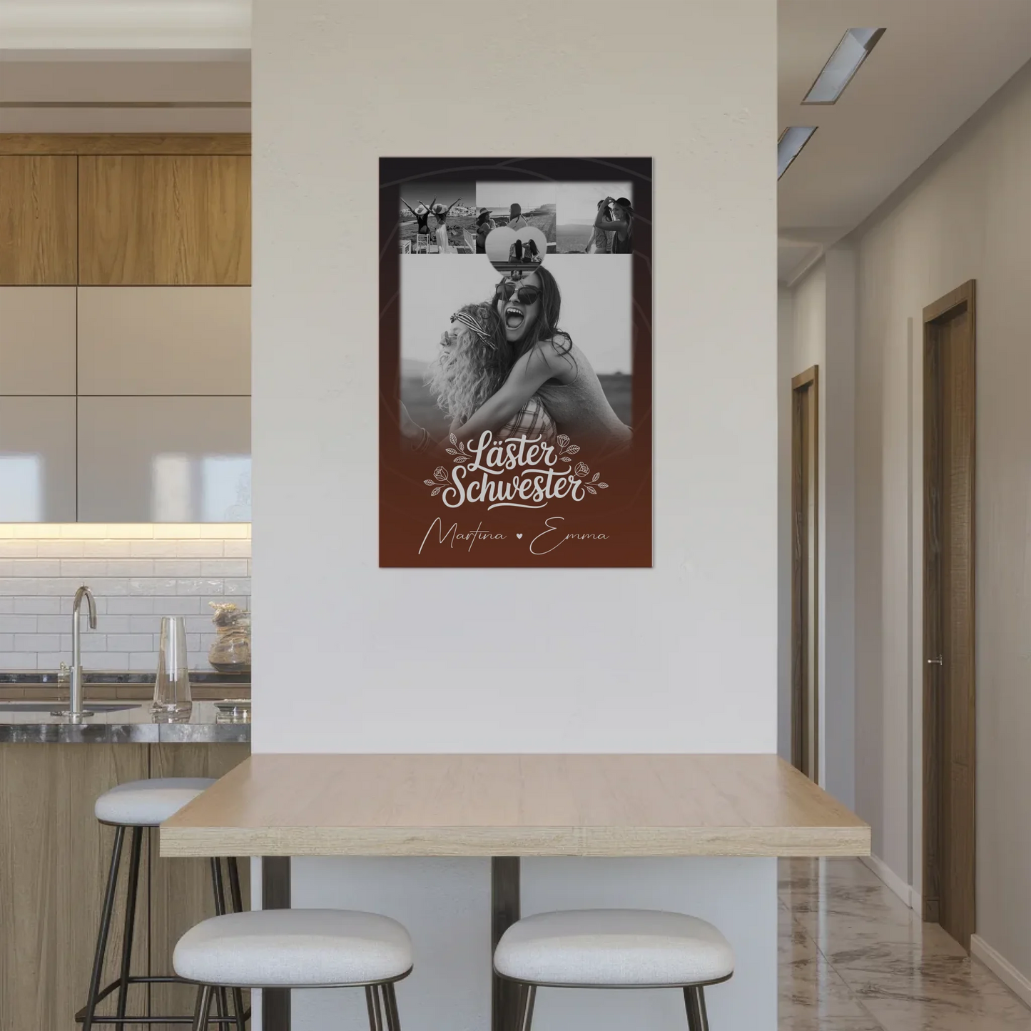 Freundinnen Bild Personalisiert mit 4 Fotos und 1 Kleines Herz Foto Danke Mama für alles