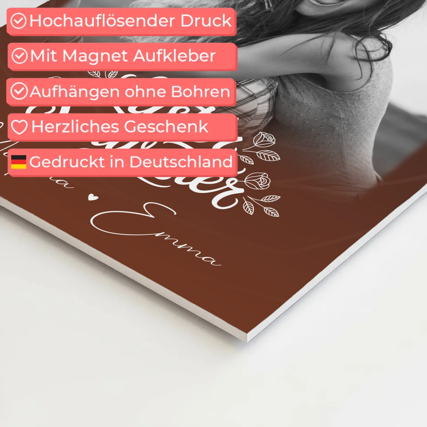 Freundinnen Bild Personalisiert mit 4 Fotos und 1 Kleines Herz Foto Danke Mama für alles