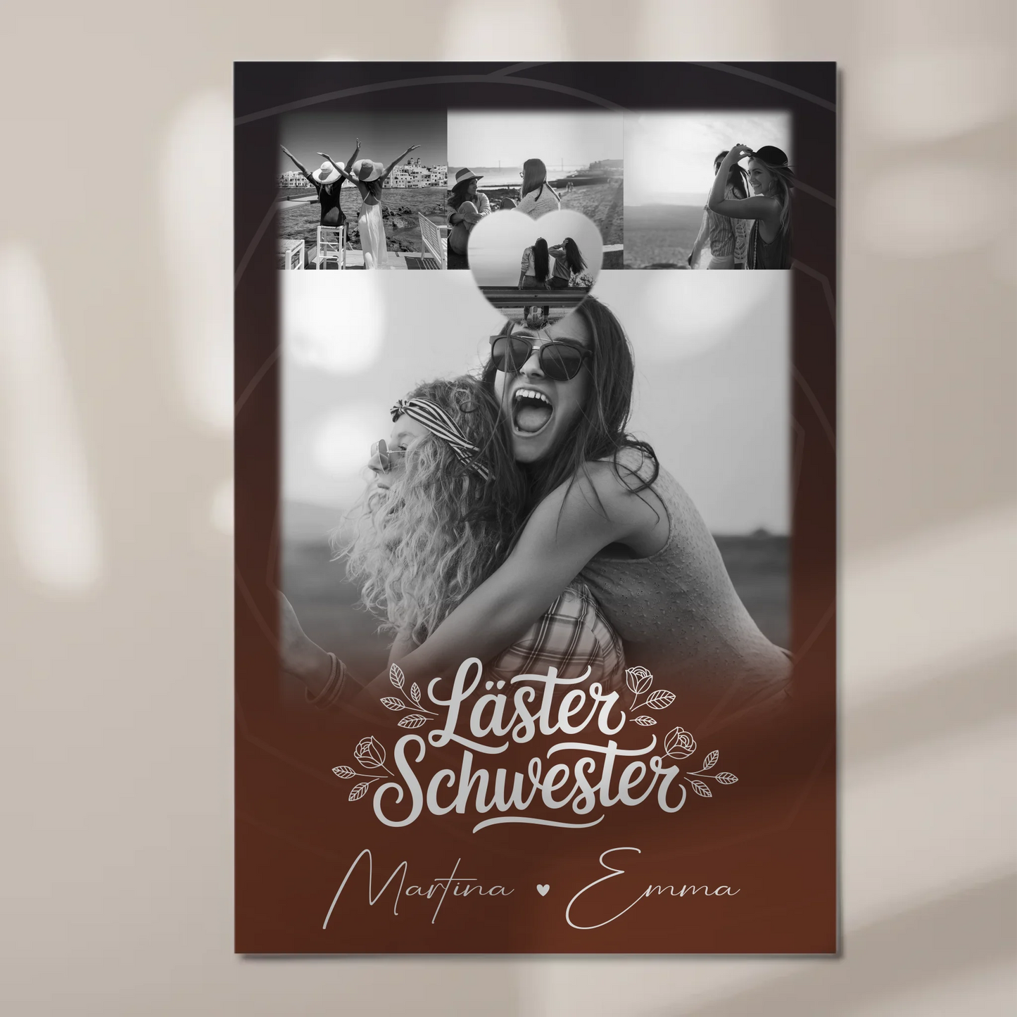 Freundinnen Bild Personalisiert mit 4 Fotos und 1 Kleines Herz Foto Danke Mama für alles