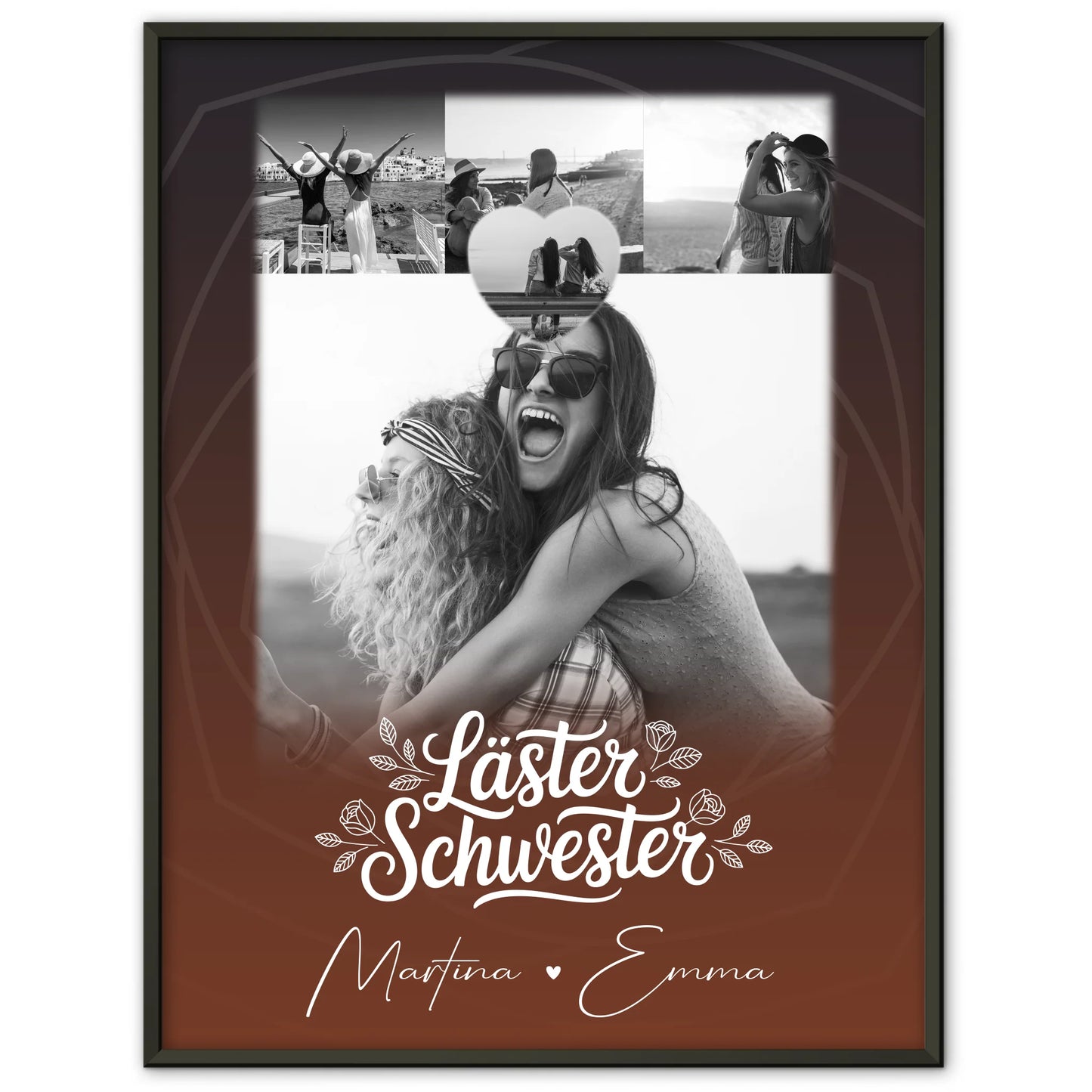 Poster beste Freundinnen Danke Mama für alles mit 4 Fotos und 1 Kleines Herz Foto