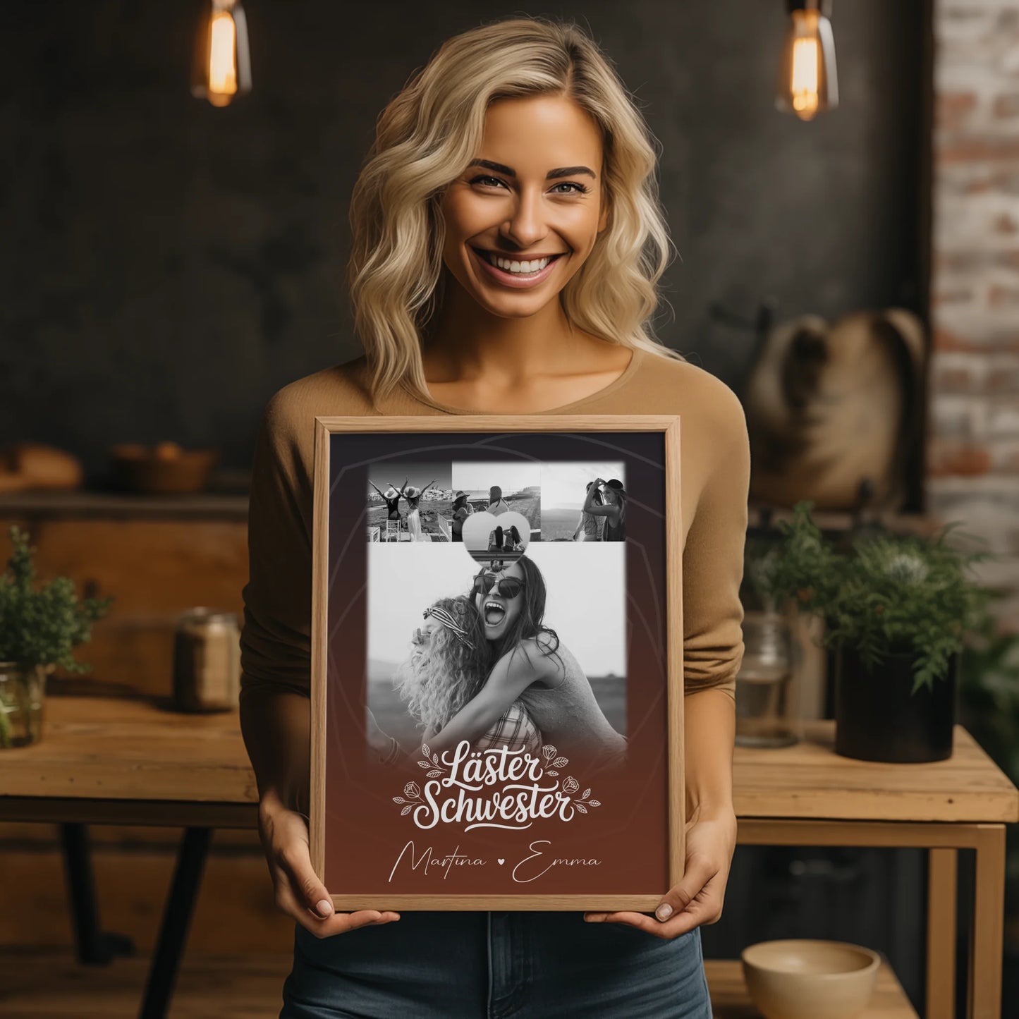 Poster beste Freundinnen Danke Mama für alles mit 4 Fotos und 1 Kleines Herz Foto