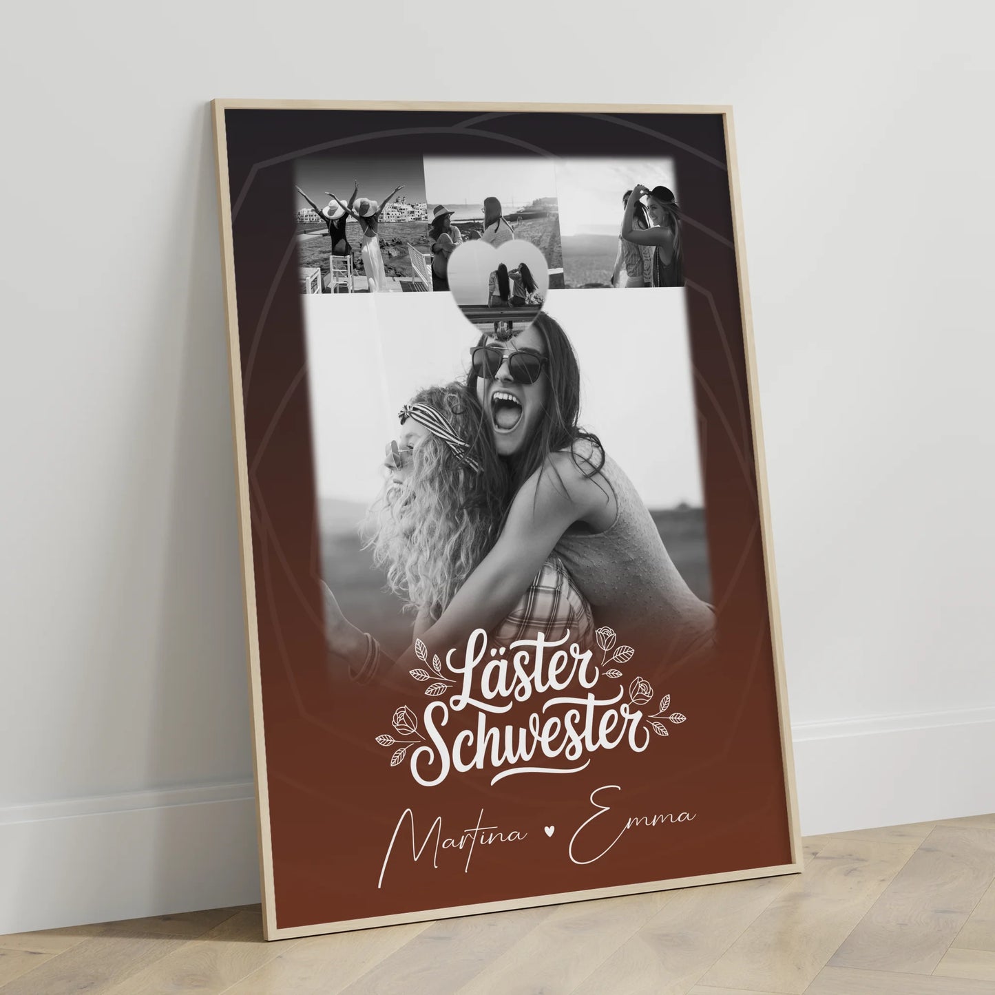 Poster beste Freundinnen Danke Mama für alles mit 4 Fotos und 1 Kleines Herz Foto