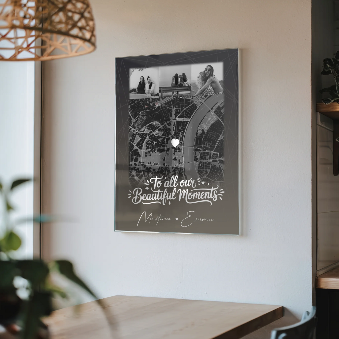 Personalisierte Geschenk beste Freundin mit 4 Fotos und Karte individuell gestaltet