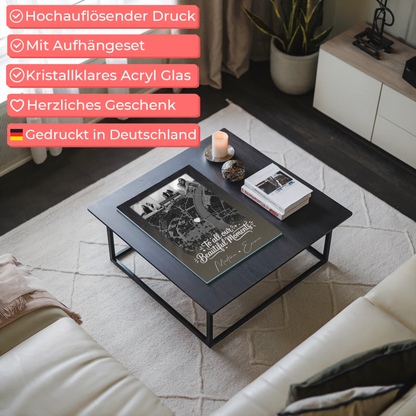 Personalisierte Geschenk beste Freundin mit 4 Fotos und Karte individuell gestaltet