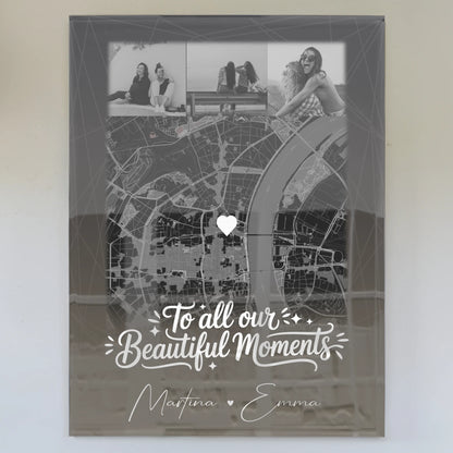 Personalisierte Geschenk beste Freundin mit 4 Fotos und Karte individuell gestaltet