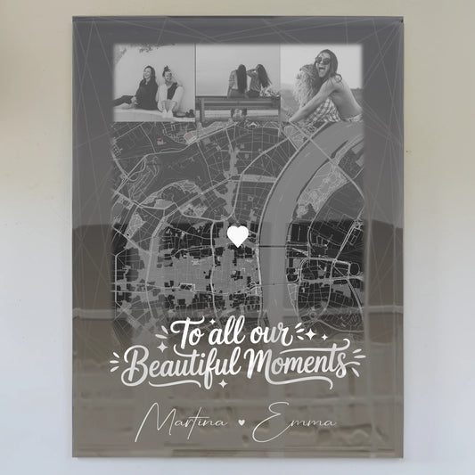 Personalisierte Geschenk beste Freundin mit 4 Fotos und Karte individuell gestaltet