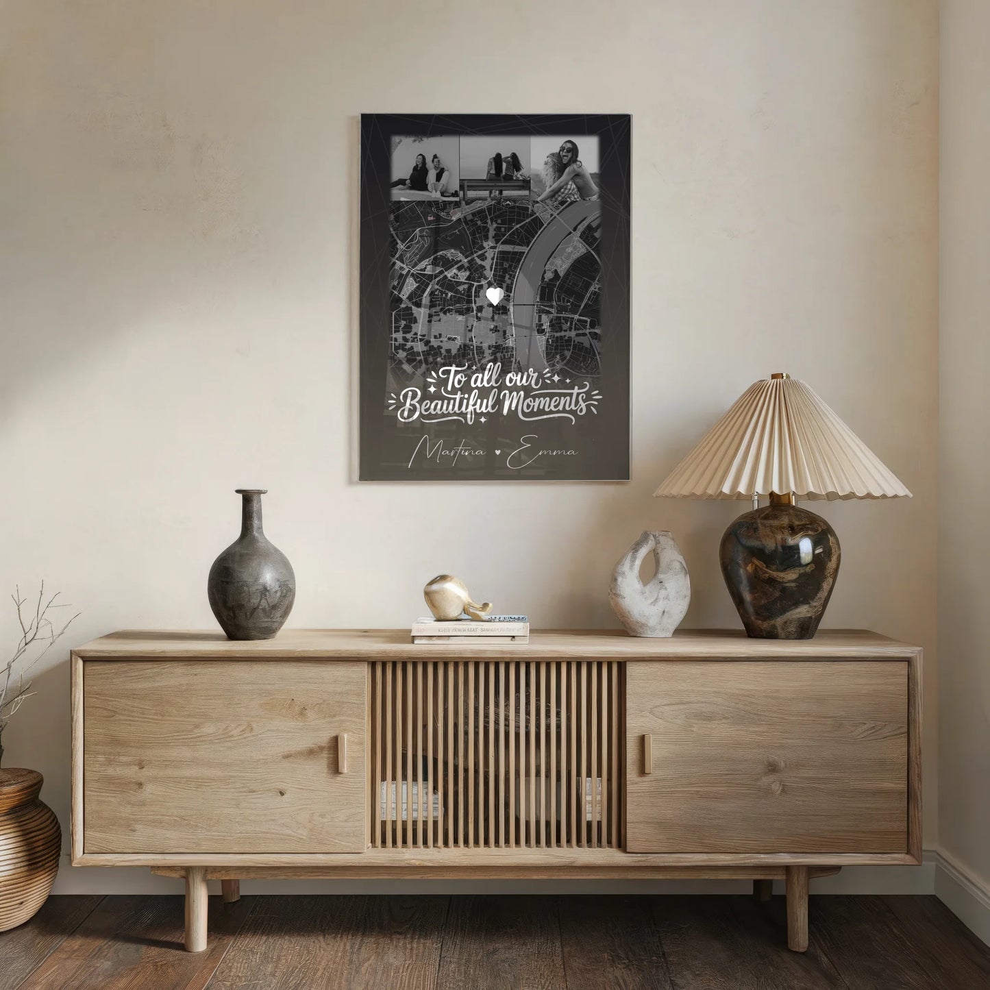 Personalisierte Geschenk beste Freundin mit 4 Fotos und Karte individuell gestaltet