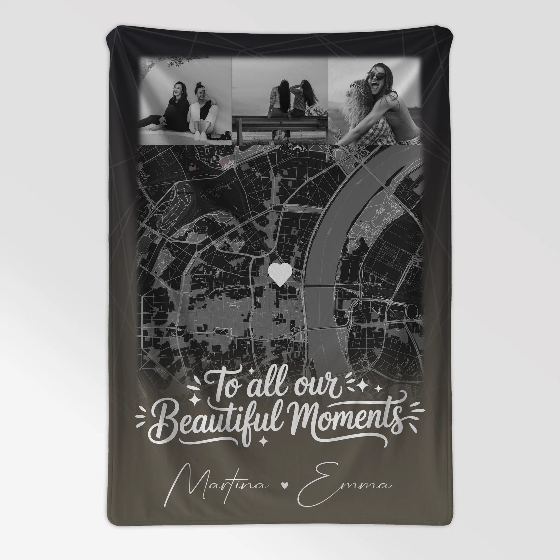 Decke beste Freundin mit 4 Fotos und Karte personalisiertes Geschenk 7