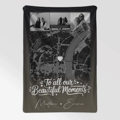 Decke beste Freundin mit 4 Fotos und Karte personalisiertes Geschenk 7