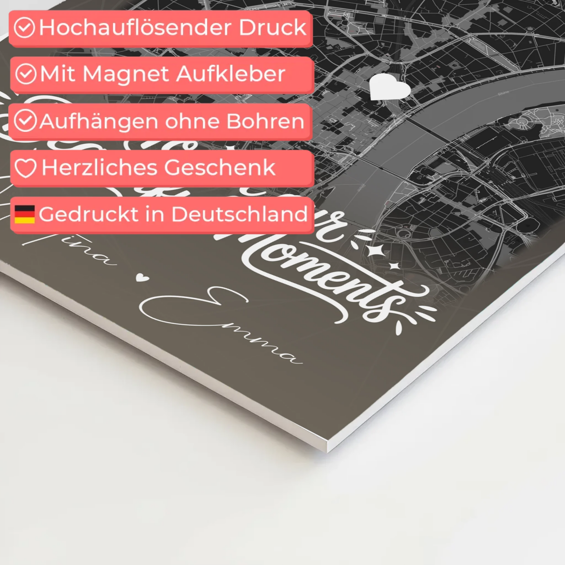 Fotoboard beste Freundinnen mit 4 Fotos und Karte personalisiertes Geschenk 4