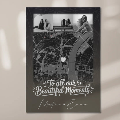 Fotoboard beste Freundinnen mit 4 Fotos und Karte personalisiertes Geschenk 7