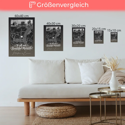 Fotoboard beste Freundinnen mit 4 Fotos und Karte personalisiertes Geschenk