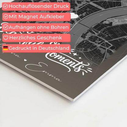 Fotoboard beste Freundinnen mit 4 Fotos und Karte personalisiertes Geschenk