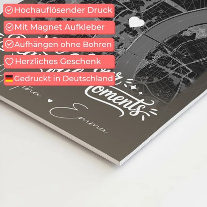 Fotoboard beste Freundinnen mit 4 Fotos und Karte personalisiertes Geschenk