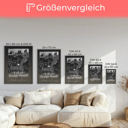 Beste Freundinnen Poster personalisiert mit 4 Fotos & Karte als Geschenk