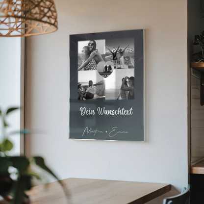 Fotogeschenk beste Freundin mit 4 Fotos Herz Wunschtext personalisiert