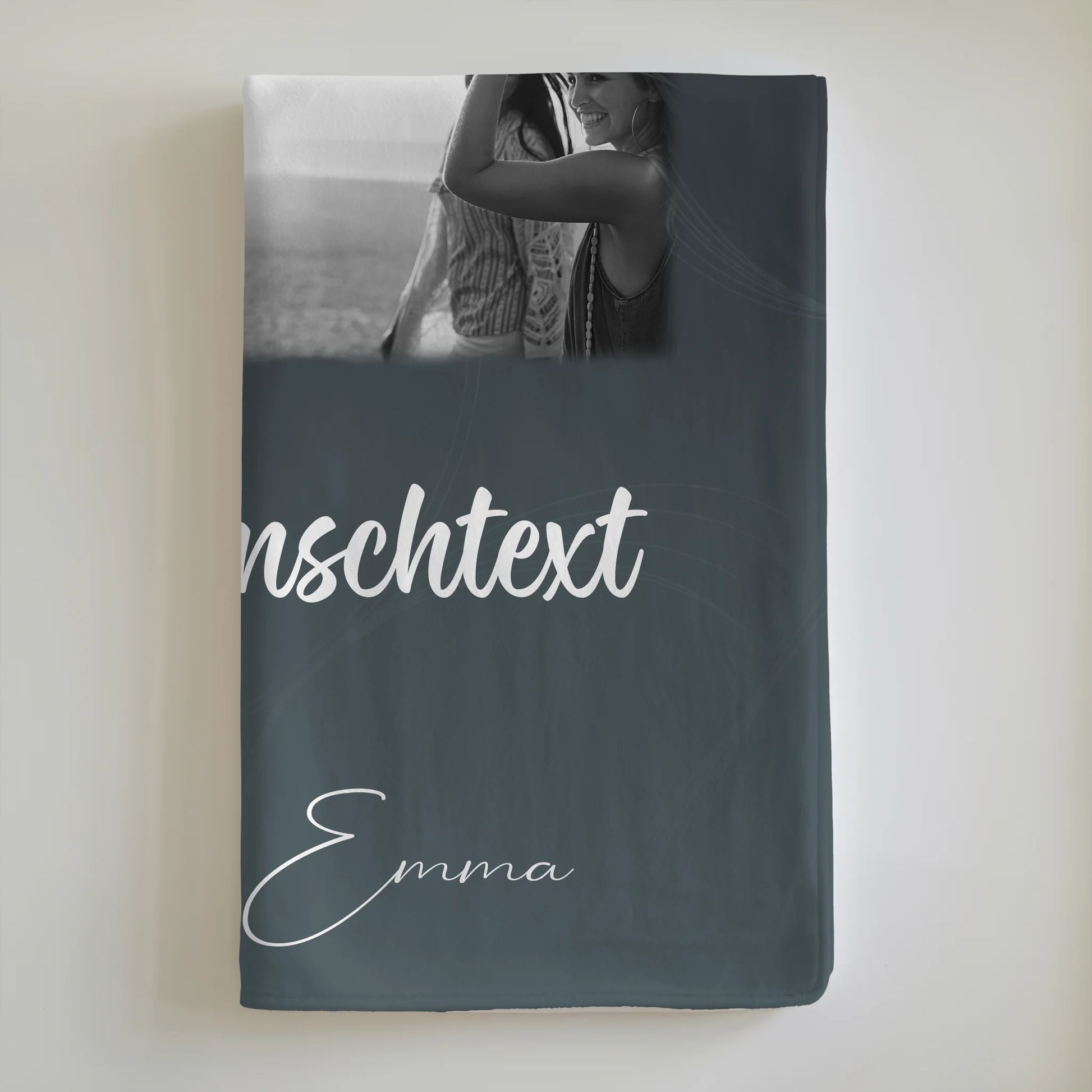 Decke beste Freundin mit 4 Fotos 1 Herz Wunschtext Buusenfreundin personalisiertes Geschenk 6