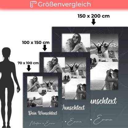 Decke beste Freundin mit 4 Fotos 1 Herz Wunschtext Buusenfreundin personalisiertes Geschenk 5