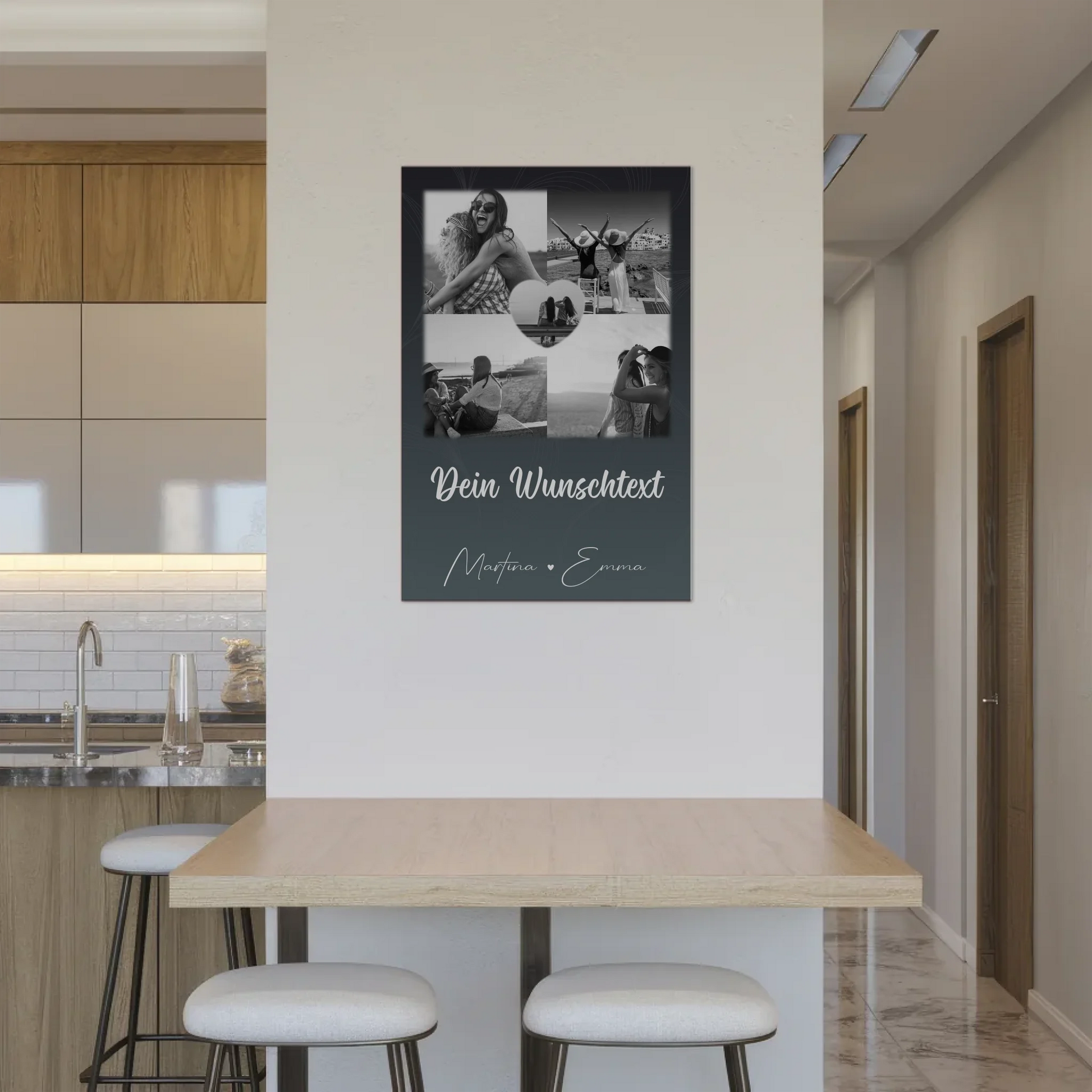 Freundinnen Bild Personalisiert Fotoboard mit 4 Fotos 1 Herz Wunschtext Buusenfreundin 2